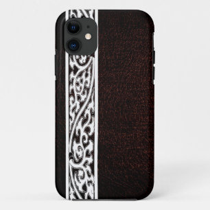 Modern Brown Leather Case-Mate iPhone Hülle
