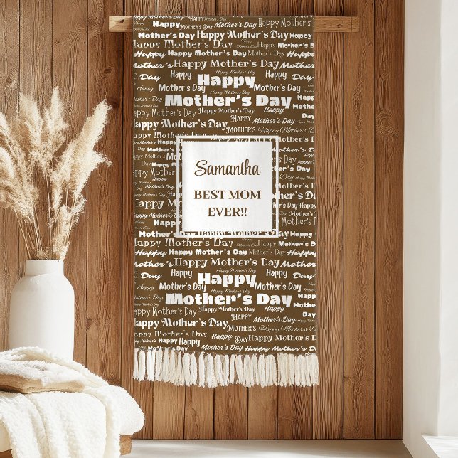 Modern Brown Lettering Mother’s Day Personalized  Sherpadecke (Modern Brown Lettering Mother’s Day Personalized Sherpa Blanket)