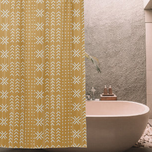 Modern Brown Mud Tuch Afrikanisches Muster Duschvorhang