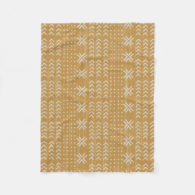 Modern Brown Mud Tuch Afrikanisches Muster Fleecedecke (Vorderseite)
