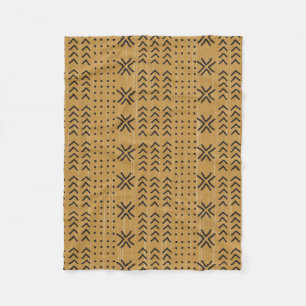 Modern Brown Mudcloth African Pattern Fleecedecke