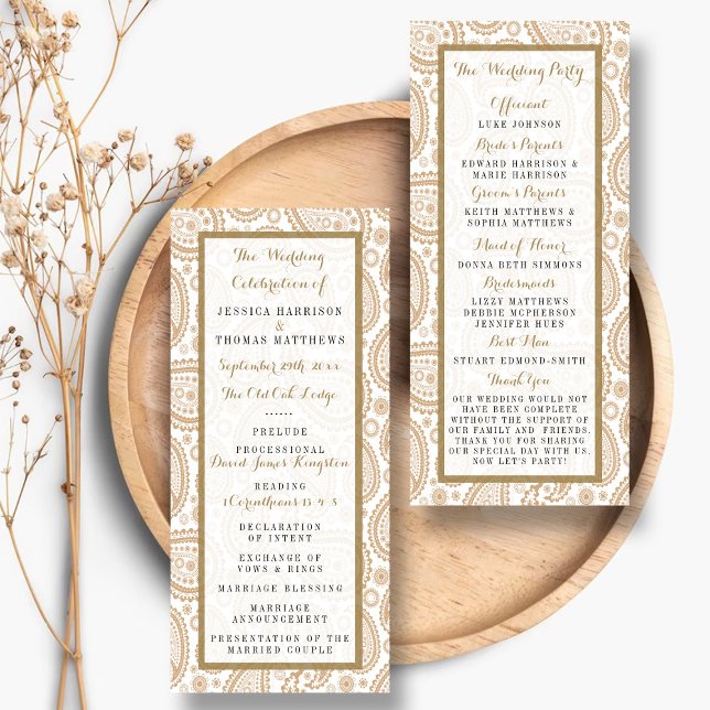 Modern Brown Paisley Wedding Werbekarte (Von Creator hochgeladen)