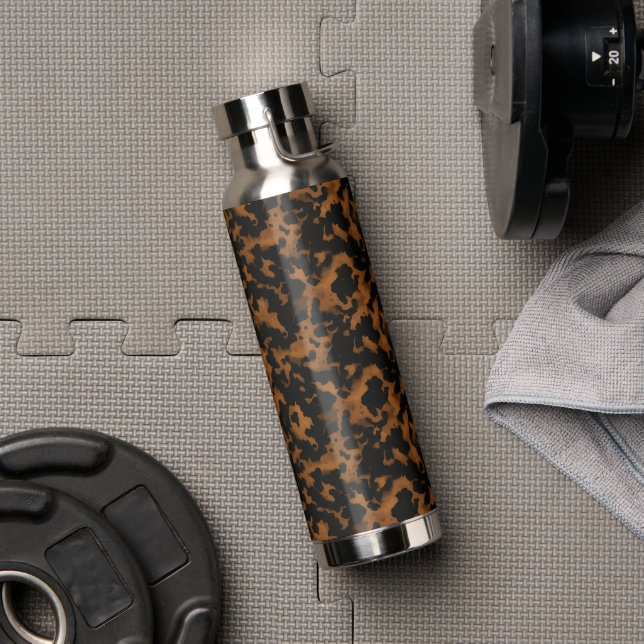 Modern Brown Tortoise Shell Stylish Trinkflasche (Fitnessstudio (gedreht))