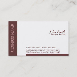 Modern Brown Trainer Business Card Visitenkarte