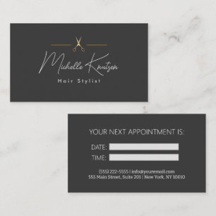 Modern Brown white Hairstylist Termin Card Visitenkarte