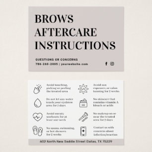 Modern Brows Aftercare PMU Brow Instructions Card 