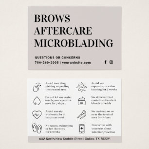 Modern Brows Aftercare PMU Brow Instructions Card 