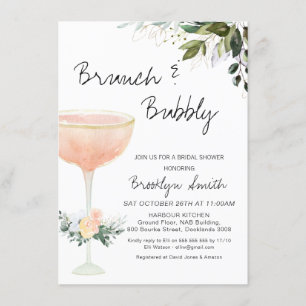 Modern Brunch Champagne Bridal Dusche Einladung