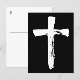 Modern Brush Cross - Christliches religiöses Cruci Feiertagspostkarte