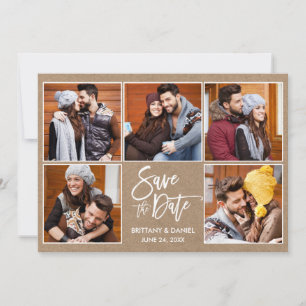 Modern Brush Script 5 Foto Kraft Save The Date