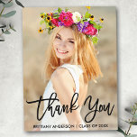 Modern Brush Script Abschluss Vielen Dank Postkarte<br><div class="desc">Modern Brush Script Abschluss Vielen Dank Foto Postcard</div>