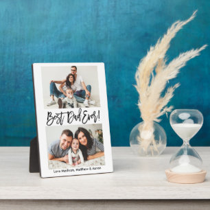 Modern Brush Script Bester Vater je 2 Foto Fotoplatte