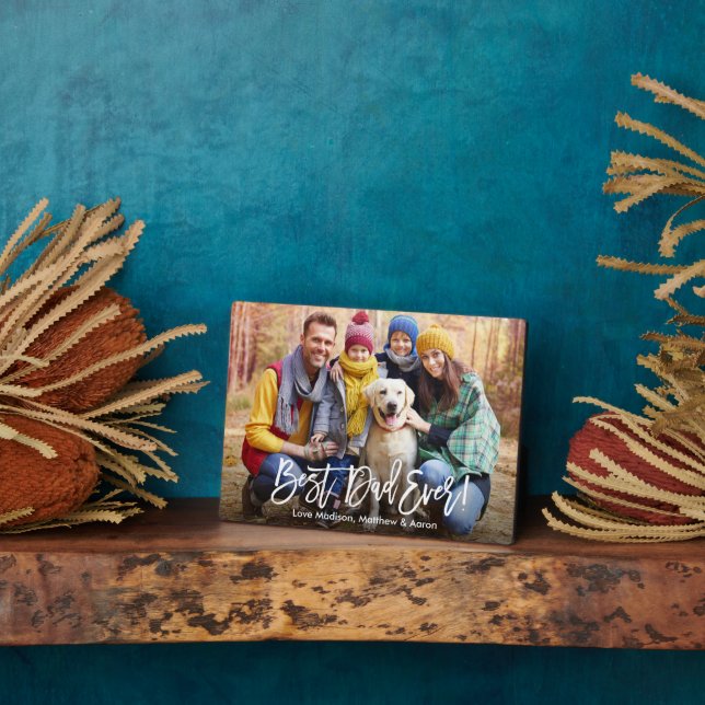 Modern Brush Script Bester Vater je Foto Fotoplatte (Seite)