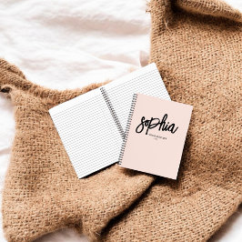 Modern Brush Script Blush Pink Notebook Notizbuch