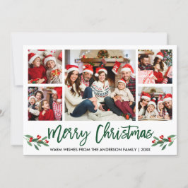 Modern Brush Script Green 5 Foto Weihnachten