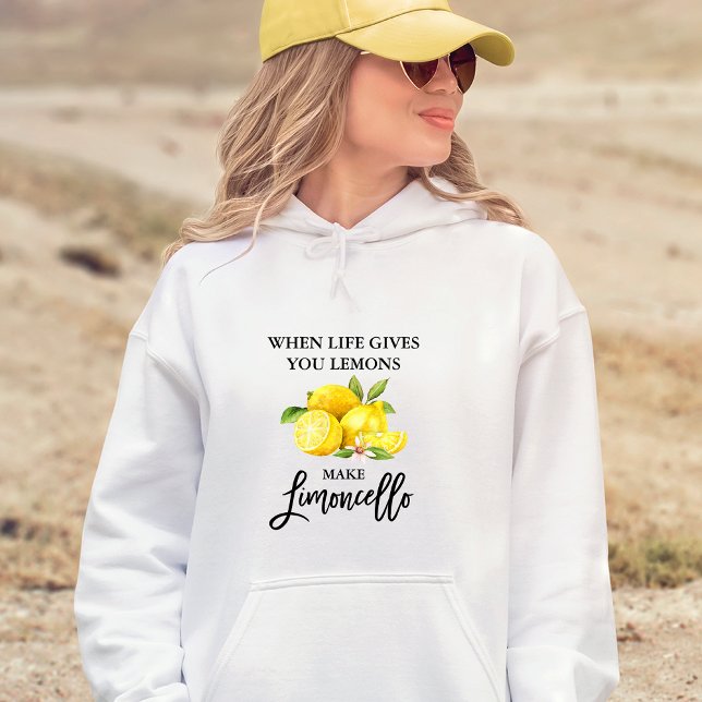Modern Brush Script Limoncellon Lemons Hoodie (Several sizes to choose from.)