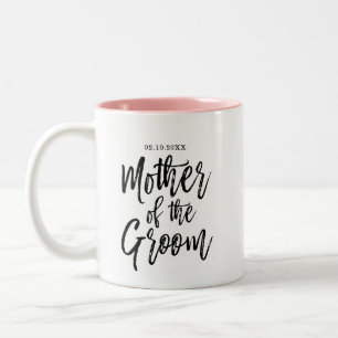 Modern Brush Script Mother The Groom Zweifarbige Tasse