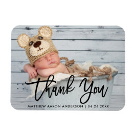 Modern Brush Script New Baby Vielen Dank. Magnet