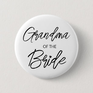 Modern Brush Script Oma The Bride Party Button