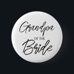 Modern Brush Script Opa The Bride Party Button<br><div class="desc">Modernes und elegantes Design bedruckt Brush Script Herz Opa der Bride Brautparty Party-Taste,  die mit Ihrem Text angepasst werden kann. Bitte klicken Sie auf den Button "Anpassen" und verwenden Sie unser Design-Tool,  um diese Vorlage zu ändern. Karo im Grafikdesign-Store für andere Produkte,  die diesem Design entsprechen!</div>