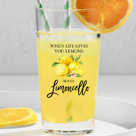 Modern Brush Script Wasserfarbe Limoncello Glas