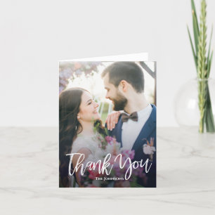 Modern Brush Script Wedding Vielen Dank Dankeskarte