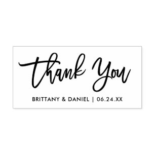 Modern Brush Script Wedding Vielen Dank Gummistempel