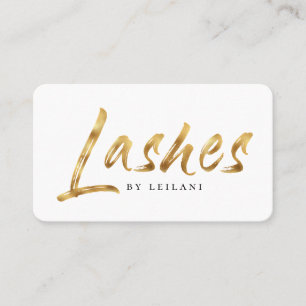 Modern Brushed Gold Lash Artist Visitenkarte