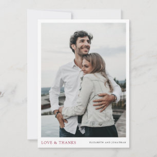 Modern Burgund Foto Vielen Dank für Ihre Hochzeitk Dankeskarte