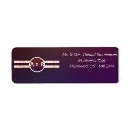 Modern Burgund Pink Wedding Return Label