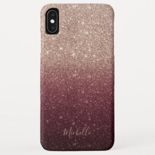 Modern Burgund & Rose Gold Glitzer Ombre Case-Mate iPhone Hülle