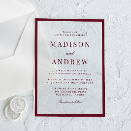 Modern Burgundy Border Wedding Acryleinladungen