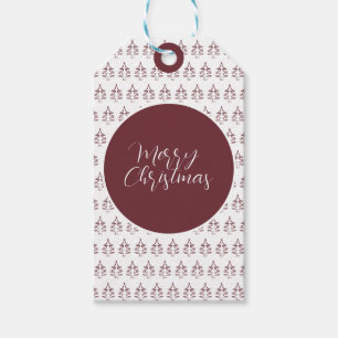 Modern Burgundy Frohe Weihnachtsbaum Geschenkanhänger