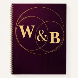 Modern Burgundy Geometric Frame Cover Notizbuch