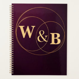 Modern Burgundy Geometric Frame Planer