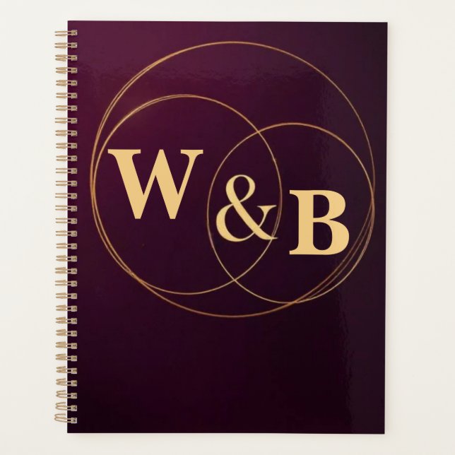 Modern Burgundy Geometric Frame Planer (Vorderseite)