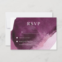 Modern Burgundy Maroon Watercolor Wedding RSVP Karte
