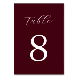 Modern Burgundy Minimalist Wedding Tischnummer
