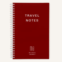 Modern Burgundy Monogram Travel