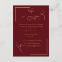 Modern Burgundy Monogram Wedding Details