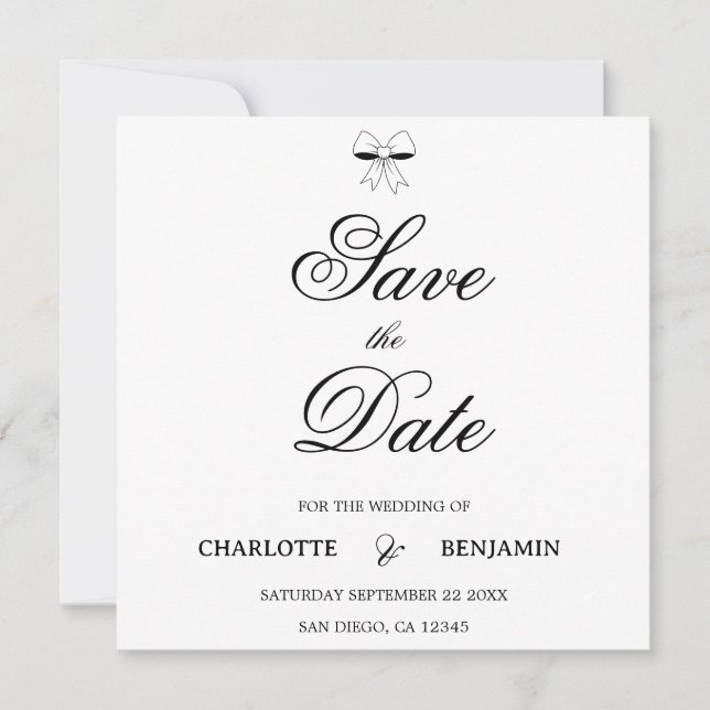 Modern Burgundy Script Ivory Bow Chic Wedding Card (Vorderseite)