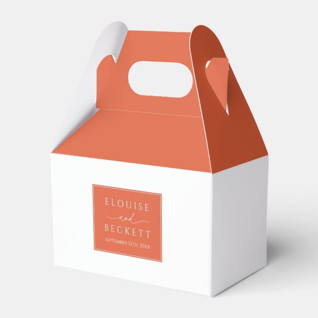 Modern Burnt Orange Geschenkschachtel (Vorderseite)