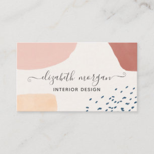 Modern Burnt Orange Pink Signature Script  Visitenkarte