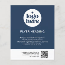 Modern Business Blue Custom Logo QR Code Business
