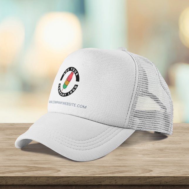 Modern Business Brand Logo Neue Mitarbeiter Swag Truckerkappe (White Business Logo Trucker Hat)