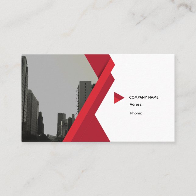 Modern Business Card Red Grey Visitenkarte (Vorderseite)