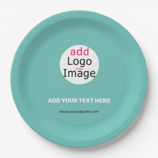 Modern Business Custom Logo Fresh Mint Green Pappteller