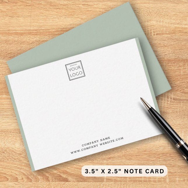 Modern Business Logo Company Name Sage Border Mitteilungskarte (Von Creator hochgeladen)