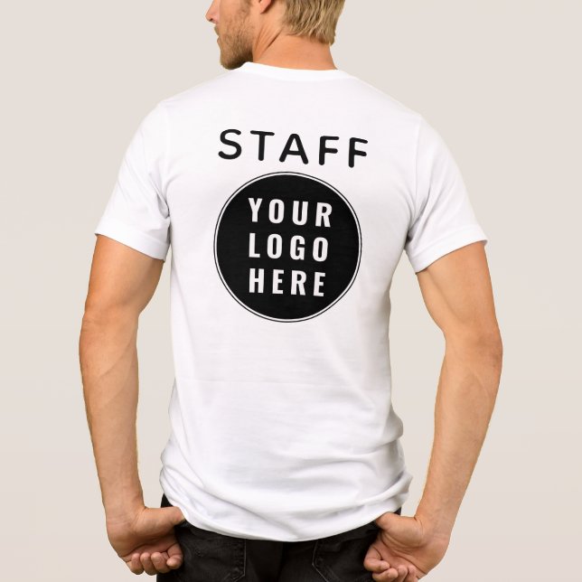 Modern Business Logo Employees Staff Custom Tri-Blend Shirt (Rückseite)
