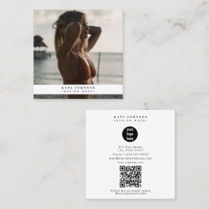 Modern Business Logo Fashion Beauty Foto Quadratische Visitenkarte